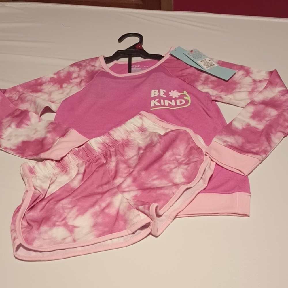Be Kind Pink Tie-Dye Kids Pajamas